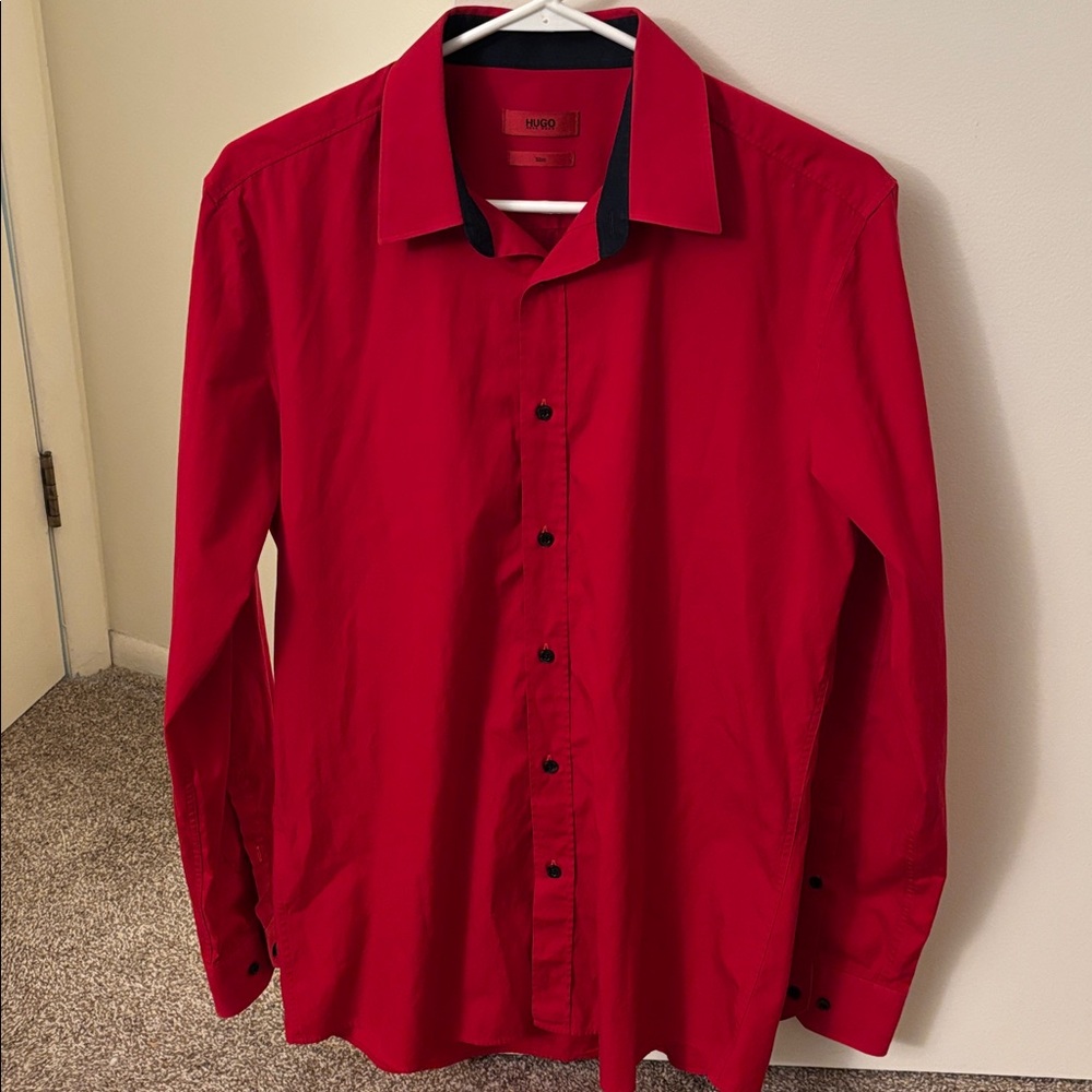 HUGO Men's Vibrant Red Shirt